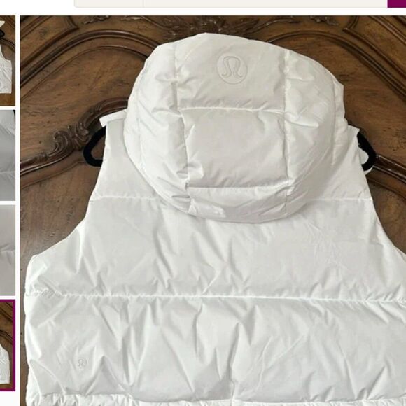 NWT LULULEMON WUNDER PUFF SUPER CROPPED VEST WHITE SIZE 8 Down Perfect  GORGEOUS - Picture 3 of 3